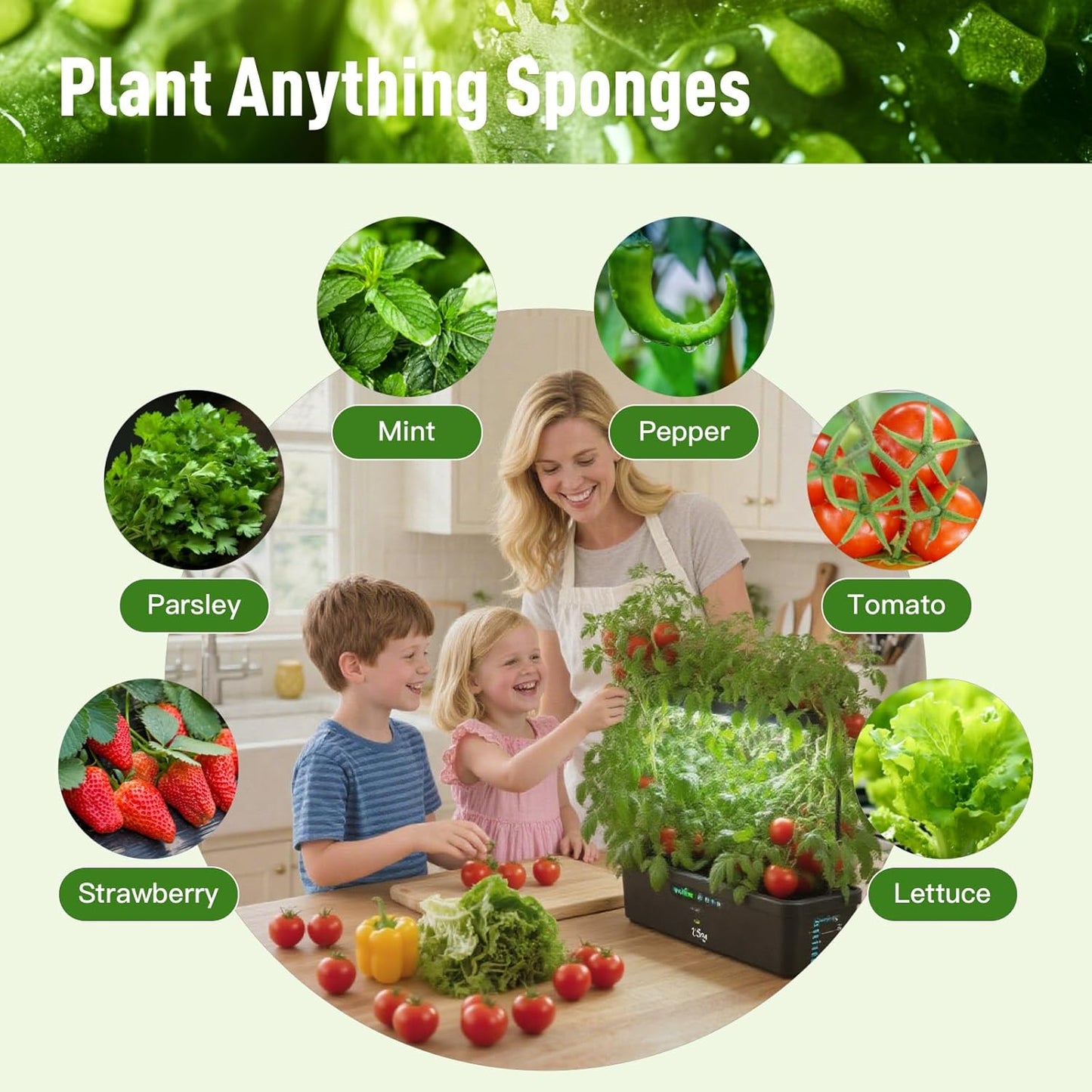 125 pcs Hydroponic Seed Pod Kit – Compatible with AeroGarden, iDOO Indoor Hydroponic Growing Systems. Includes: 50 Sponges, 50 Labels, 12 Baskets, 12 Clear Propagation Domes, +1 Plastic Tweezers
