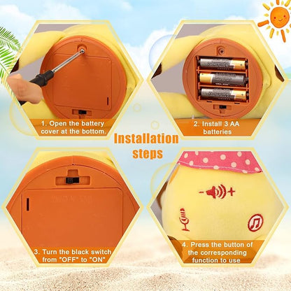 Dancing Talking Giraffe Toy, Singing Musical Giraffe Plush Tummy Time Toys with Volume Adjustment, 10 Children's Songs Light Up Toys, Repeating What You Say, Baby Toys for Boys Girls