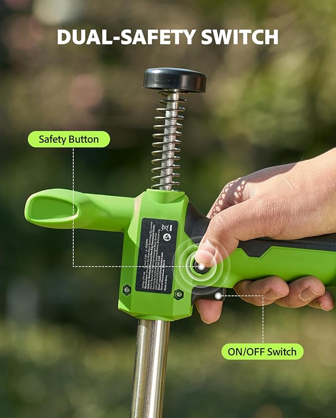 Electric Weed Puller Tool: 21V Battery Powered w/ 2pcs 2000mAh, Heavy Duty 3-Claw Steel Root Weeder Stand-Up Remover Picker Grabber Popper, for Dandelion Lawn Garden Yard EWP001