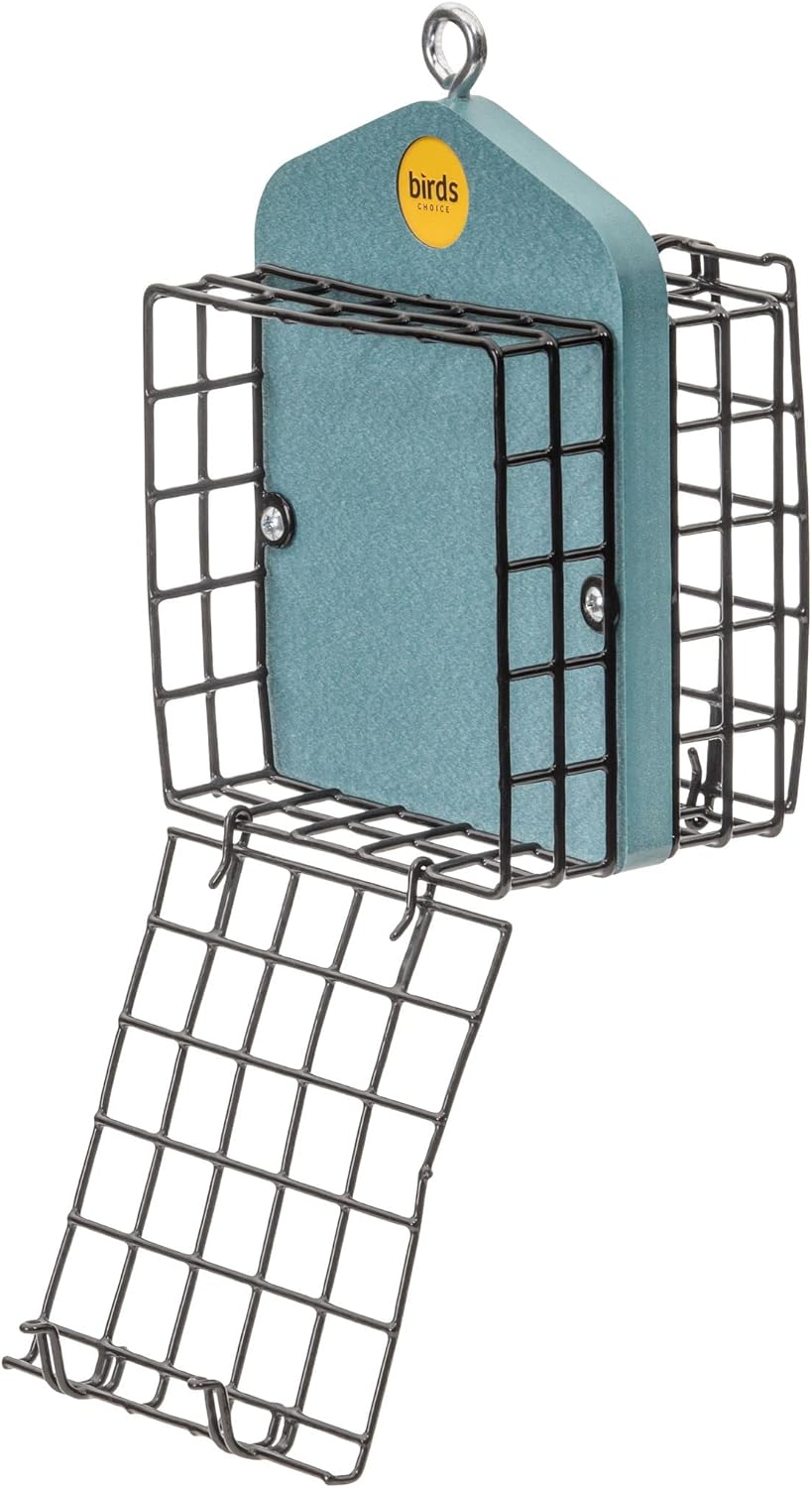 Bird's Choice Suet Feeder for Two Cakes in Lake Blue Recycled Plastic