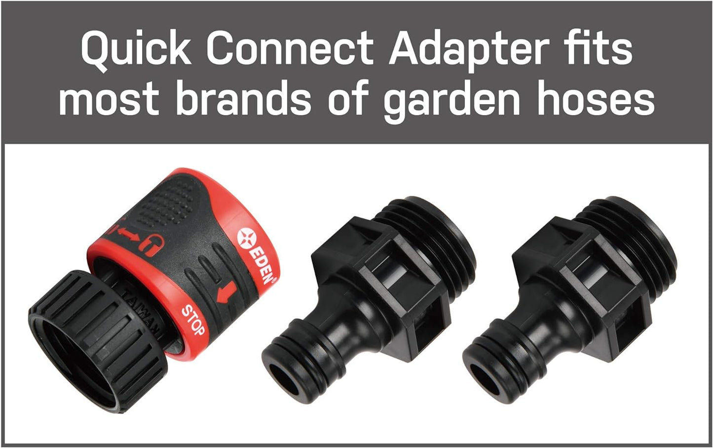 Eden 94805 Metal Thumb Control Heavy Duty Garden Hose Nozzle, High Pressure Water Sprayer W/ 7 Adjustable Patterns, W/Quick Connect Set for Plants, Lawn, Garden