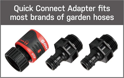 Eden 94123 4-Pattern Adjustable Mobile Rotary Gear Drive Sprinkler W/Quick Connect Starter Set, 360 Degree Coverage