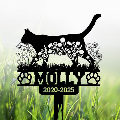 Custom Cat Grave Marker Outdoor, Personalized Pet Headstone for Garden or Cemetery Use, Pet Grave Markers Cat Memorial Stone in Sizes