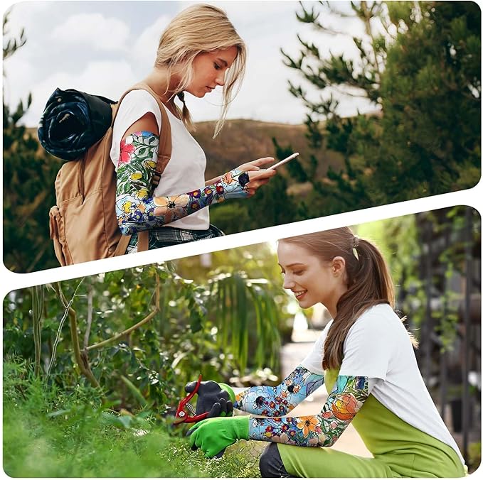Gardening Sleeves Farm Sun Protection Arm Cooling Sleeves Thorn Proof Garden for Women Men with Thumb Hole