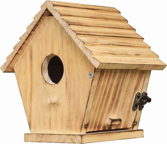 STARSWR Bird House,Outdoor Bluebird House for Outside Clearance,Wooden Birdhouse Finch Cardinals Hanging Birdhouse Nesting Box for Wild Bird Viewing