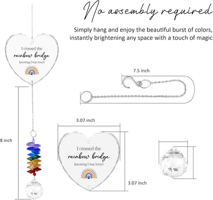 Pet Memorial Suncatcher Dog Cat Loss Sympathy Gift - Rainbow Crystal Prism - Bereavement Keepsake - Pet Lover Gift - Daily Remembrance Ornament
