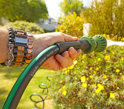Hybrid Lead In Garden Hose 5/8 IN. x 10 FT, Heavy Duty, Lightweight, Flexible with Rotatable Grip Handle and Solid Brass Fittings