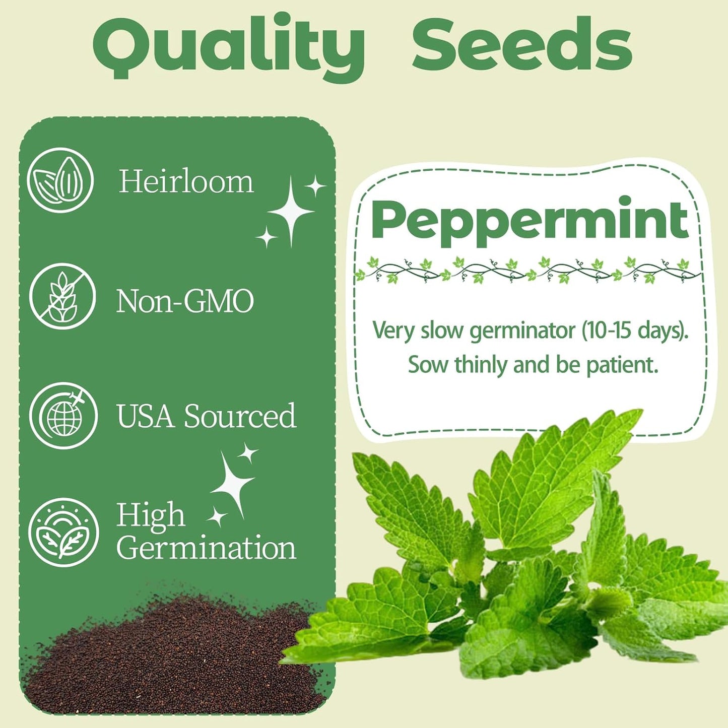 Herb Seed Pods Kit Hydroponic - Refill Pod for All Indoor Garden, 8 Grow Pods with Seeds of Peppermint, Compatible with All Hydroponics Growing Systems