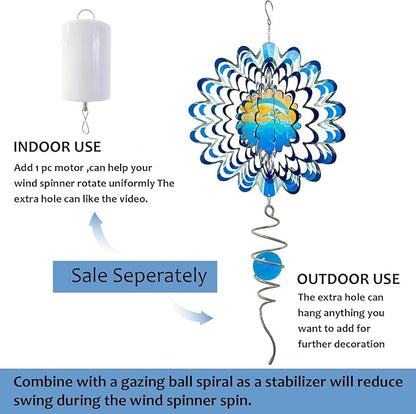 Animated Dolphin Wind Spinner | 3D Holographic Stainless Steel Kinetic Wind Spinners, Magical Dolphins Leaping Illusion, Outdoor Yard Art Garden Decor, Gift for Ocean Lover