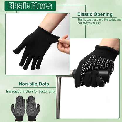 32-48 Inches Soil Probe Rod, Heavy Duty Metal Ground Probe Rod with Insulated T-Handle/Gloves for Locating Underground Pipe/Gardening/Soil Compaction