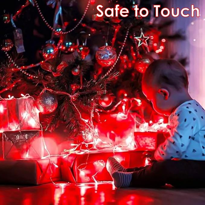 Red to Green Color Changing String Lights, 200LED Christmas String Lights for Outdoor&Indoor, 11 Modes Christmas Tree Lights Clear Wire Fairy Lights with Memory & Remote & Timer for St. Patrick's Day