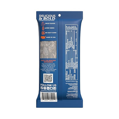 SMACKIN' Sunflower Seeds, Roasted Jumbo Small-Batch, American Made - Original. 1.5oz bags (6 Pack)