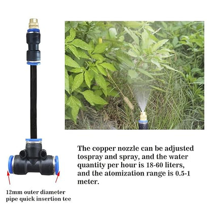 Update 82Ft Irrigation Copper Nozzle System, Automatic Irrigation System with Replaceable 360°Bendable Sprayer,atomizing Copper Nozzle for Watering System for Garden Plant Lawn Patio and Yard.(20)