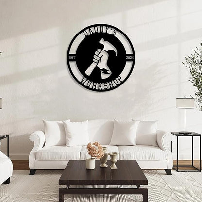 Personalized Metal Signs | Custom Plaque Wall Art | Worshop Metal Sign | Custom Sign Outdoor Metal | Custom Work Shop Metal Sign | Shop Signs | Personalized Father Gifts | Family Name Sign