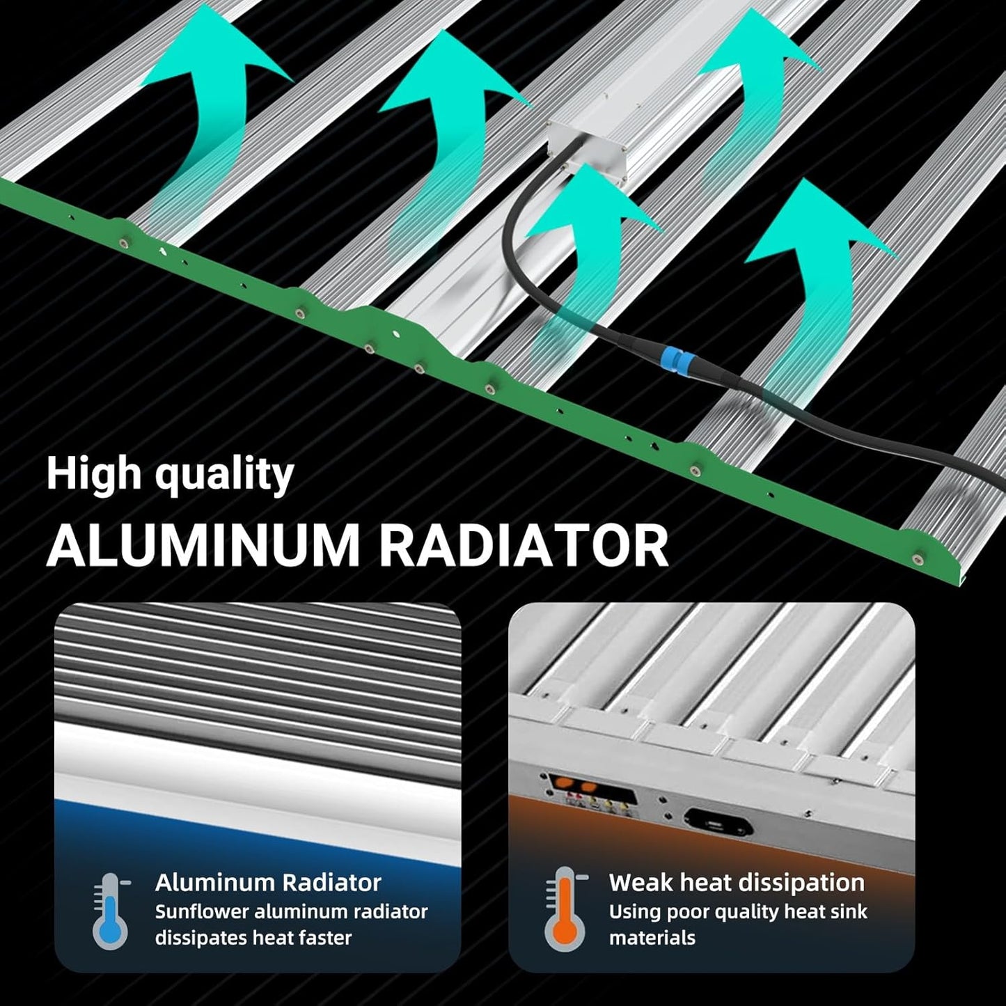 RDJ Bouns 720W LED Grow Light for 4x4/5x5 Grow Tent, Wide Body 6 Bar 100V-277V LM281B+ and EPI Diodes, Full Spectrum, Overall Size 44" x 44", Daisy Chain Dimmable, Perfect for Indoor Garden