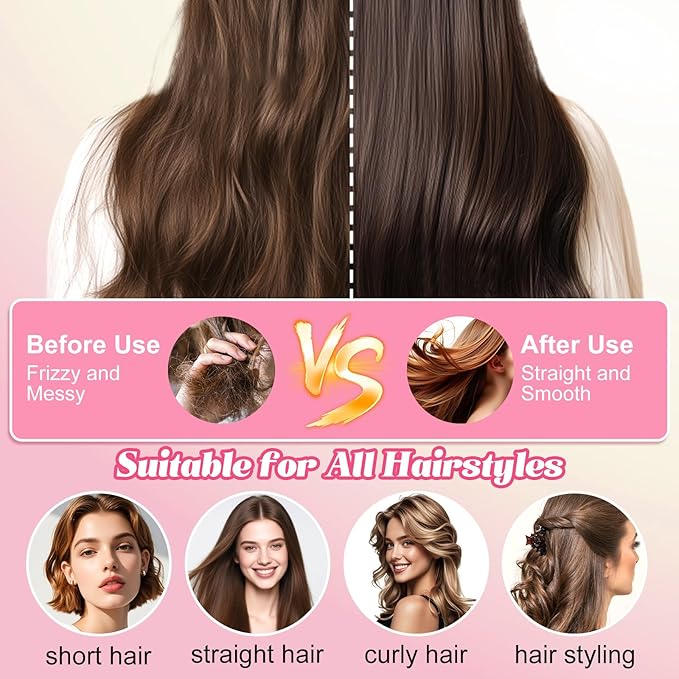 Self Cleaning Hair Brush, Retractable Hair Brush, Massage Comb With Retractable Bristles,Ergonomic Handle Hair Comb,One-pull Clean Anti Static Brushs, Hairs Styling Tools for All Hairs Types (White)