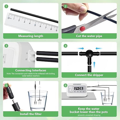 49FT Automatic Plant Watering System–HEKIWAY 390 Adjustable Watering Modes, Supports 15-20 Pots | Indoor Garden System & Vacation Plant Watering Devices, Auto Watering for Plants Outdoor