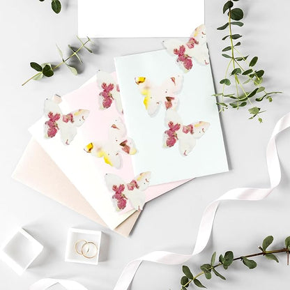 Butterfly Seed Paper – 50pcs Small Pink & Yellow Plantable Wildflower, Writable & Plantable Gift for Moms, Plant Lover, & Teachers, Ideal for Weddings, Baby Shower, Memorial, & Celebrations