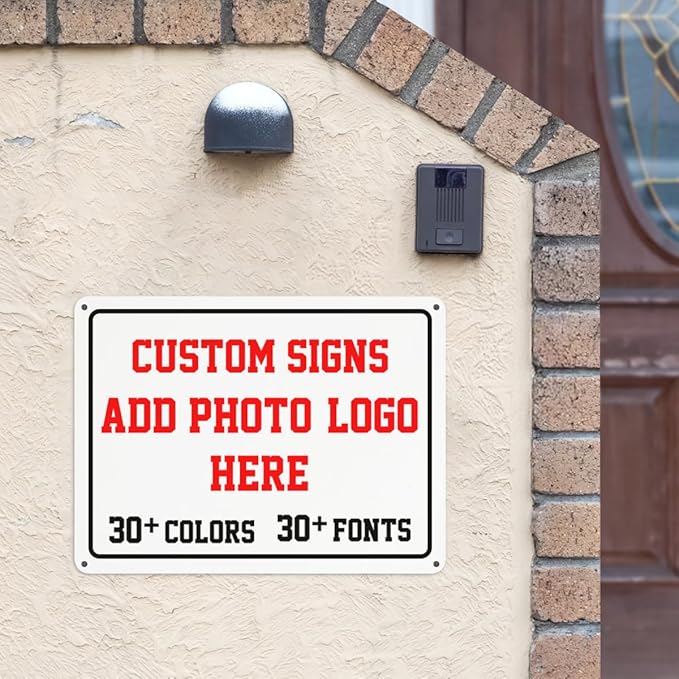 Custom Signs Outdoor，12x8inch Personalized Metal Parking Signs For Business,Intersection Signs,Road Signs,Outdoor Garden Signs,Workplace,Office,Home,Hazard Decorative Signs., Horizontal