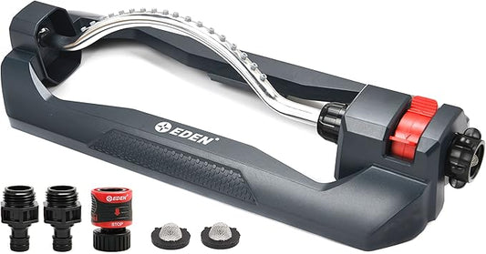 Eden 96214 Sprinkler,18 Precision Nozzles, Range Control, Lawn & Garden Watering W/Quick Connect Starter Set
