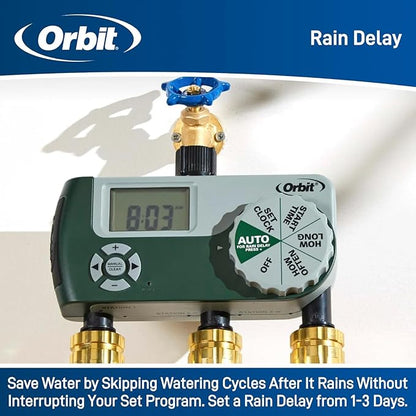 3-Pack Orbit 56082 3-Outlet Hose Watering Timer, Green…