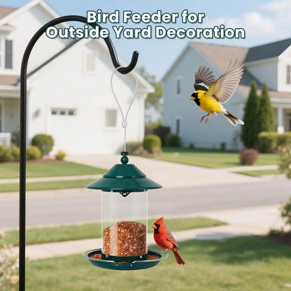 Metal Bird Feeder for Outdoors – 2.4LB Hanging Bird Feeder with 360-degree, Weatherproof & Rust-Resistant, Easy to Fill & Clean for Wild Bird Feeders in Backyard & Garden(2pcs)