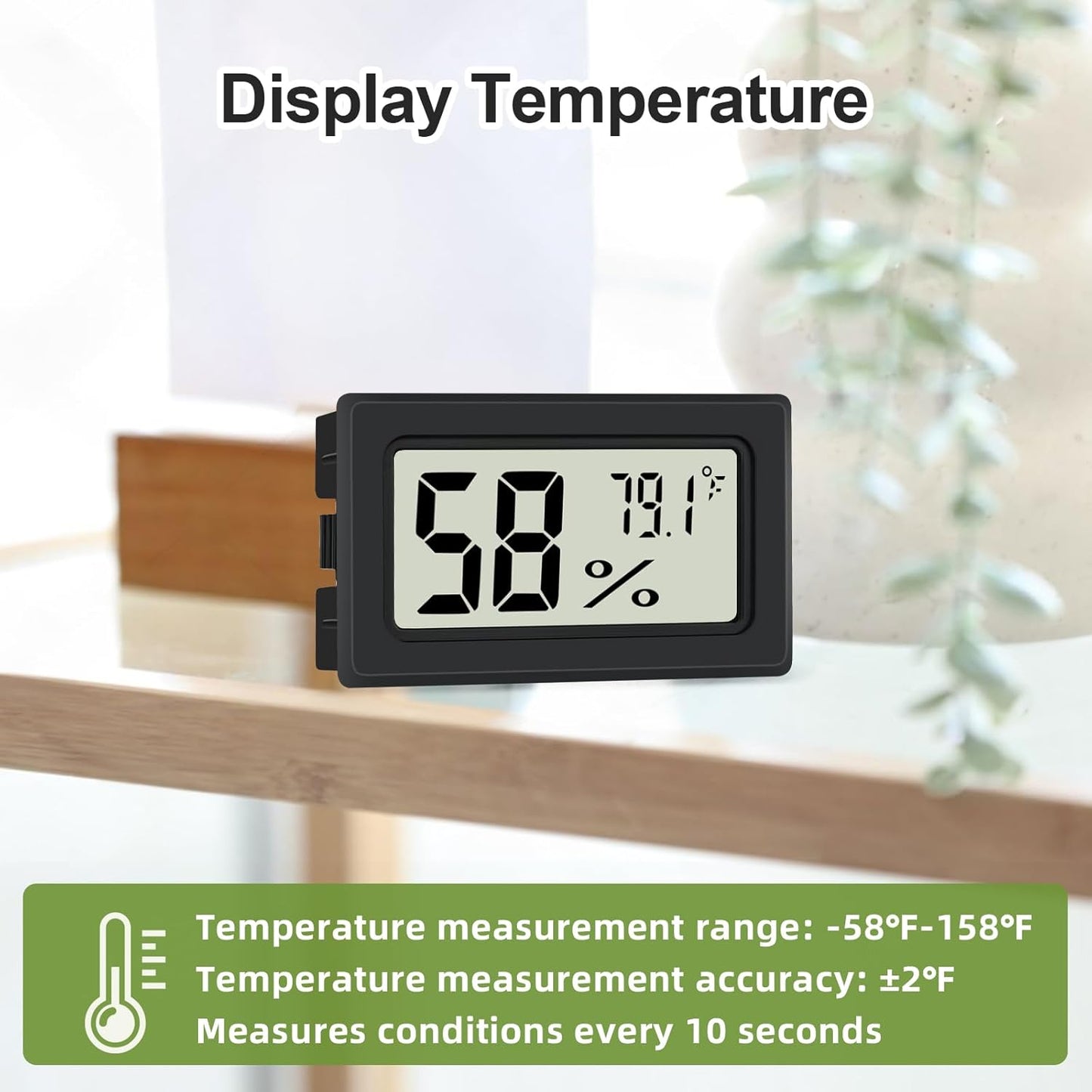 Humidity Meter Indoor Thermometer 6-Pack Mini Digital Thermometer Hygrometer Indoor Temperature Humidity Meters Gauge LCD Display Fahrenheit (℉) for Humidors, Greenhouse, Reptile Tank, Cellar, Closet