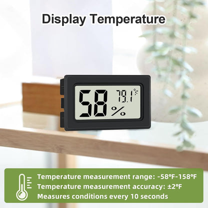 Humidity Meter Indoor Thermometer 6-Pack Mini Digital Thermometer Hygrometer Indoor Temperature Humidity Meters Gauge LCD Display Fahrenheit (℉) for Humidors, Greenhouse, Reptile Tank, Cellar, Closet