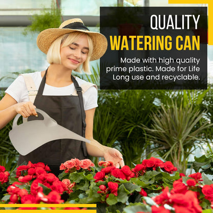 KP KOOL PRODUCTS Watering Can 1/2 Gallon - Small Watering Can for Indoor Plants - Outdoor Watering Can - White Plant Waterer - Plastic Watering Can for Garden - 1 Pack