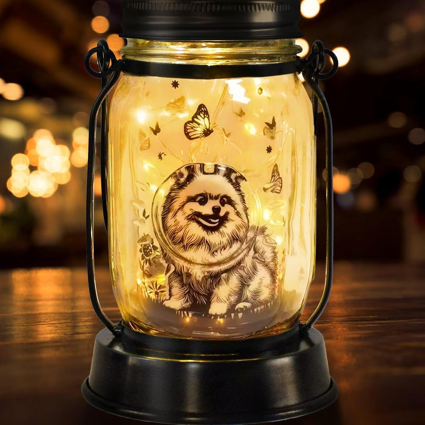 Pomeranian Gifts for Women/Men Pomeranian Solar Lanterns Dog Mom Birthday Dog Lovers Lantern Pet Loss Pet Memorial Lights Solar Garden Decoration for Yard, Patio,Backyard,Porch Torches