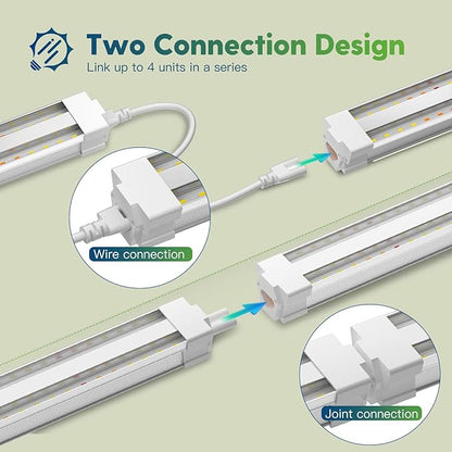 FREELICHT 2 Pack 4FT LED Grow Light, 40W (250W Equivalent), Full Spectrum Sunlight Growing Lamp Fixture, Linkable Hanging Plant Light for Hydroponic Indoor Plants Seeding, Plug-in with On/Off Switch