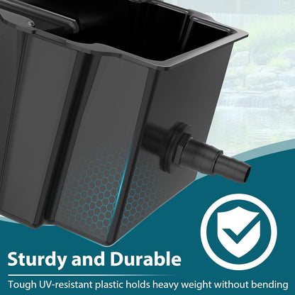 Buzzlett Waterfall Spillway with 8 inch Wide Weir, Smooth Flow Pond Waterfall Box, Easy Installation, Durable Construction, Long-Lasting for Outdoor, Ideal for Gardens, Pond Water Features and Streams