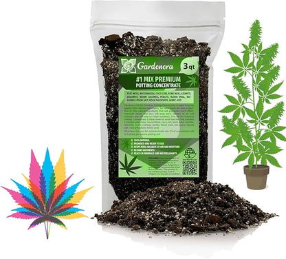 Gardenera Organic Autoflower Plants Potting Soil Mix - Perfect Balance of Nutrients, Drainage, and Aeration for Thriving Autoflower Plants- 3 Quart