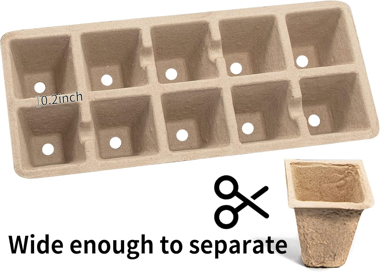 SYITCUN 200 Cells Seed Starter Tray, 20 Pack Biodegradable Seed Starter Kit, Peat Pots for Seedlings with 200 Plant Labels, 2 Seed Planting Tool and 1 Spray Bottle