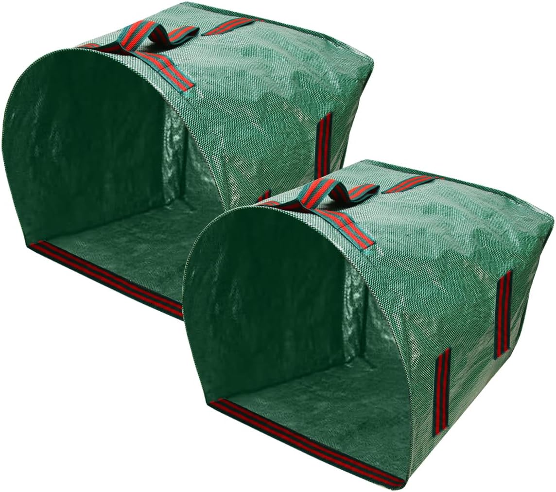 ARCITON 2-Pack 53 Gallon Reusable Yard Waste Bags 6 Reinforced Handles Heavy Duty Garden Bag Lawn and Leaf Bags Self-Standing Leaf Collector