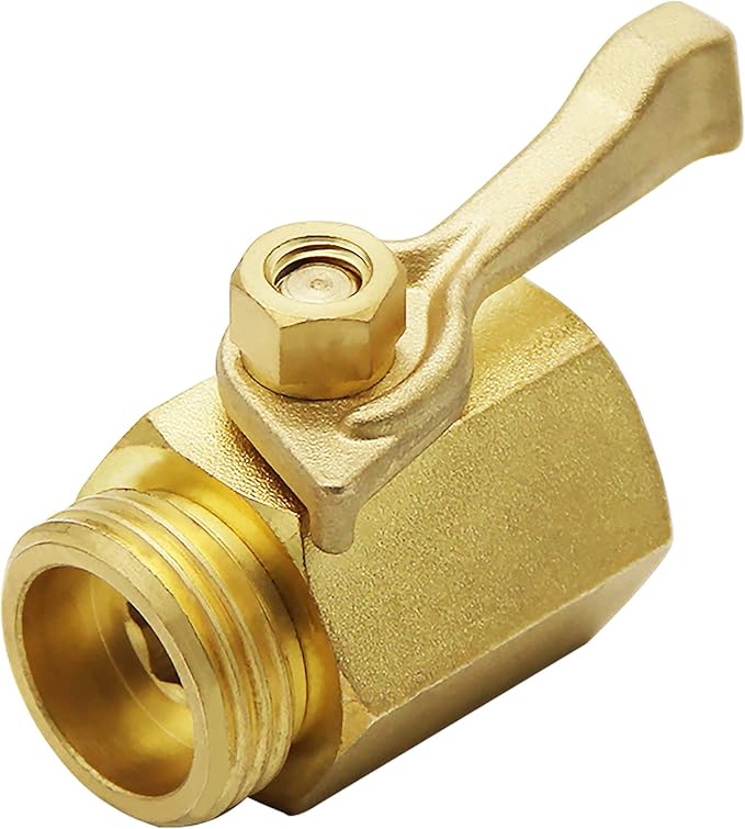 Heavy Duty Brass Garden Hose Shut Off Valve, 3/4 Inch, 2 Sets