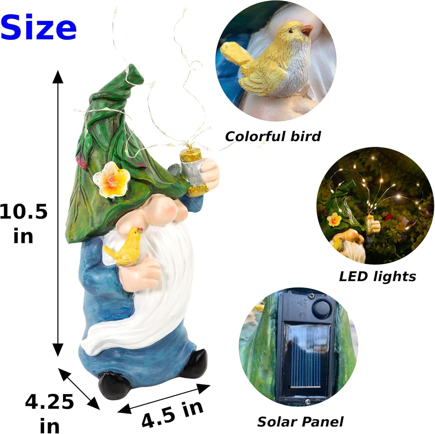 Malister Gnomes Garden Statue with Firework Solar Light, Outdoor Decor for Outside, Gnome Art, Patio Lawn Yard Statues, Naughty Funny Gifts