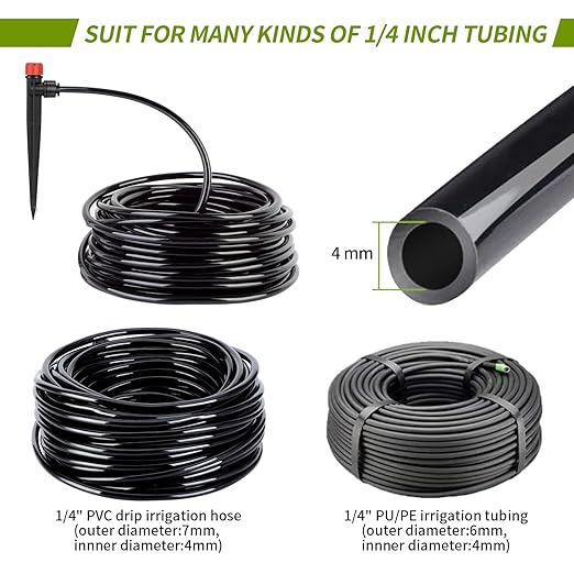 30 Pcs Easy-Connect Drip Emitters for 1/4 inch Drip Irrigation Tubing,Adjustable 360 Degree Water Flow Drip Irrigation Emitters Irrigation Drip Heads Irrigation Drippers for Garden Flower Plant