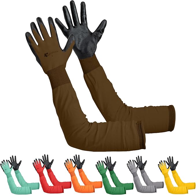 Gastody™ Long Sleeve Gardening Gloves Women and Men - Long Cuff Garden Gloves, Multipurpose Heavy Duty Outdoor and Indoor
