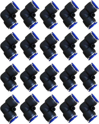 1/4" Od Air Line Elbow Union, Push To Connect Air Fittings, Push Elbow Push Air Fitting (20 Pack)