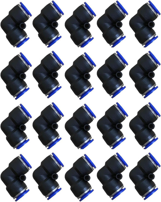 1/4" Od Air Line Elbow Union, Push To Connect Air Fittings, Push Elbow Push Air Fitting (20 Pack)