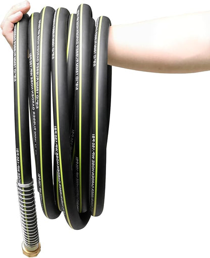 Rubber Garden Water Hose 25ft, 5/8" Leak Proof Garden Hose with Brass Connector, Flexible Hose Pipe for Lawn, Watering Cleaning & Washing