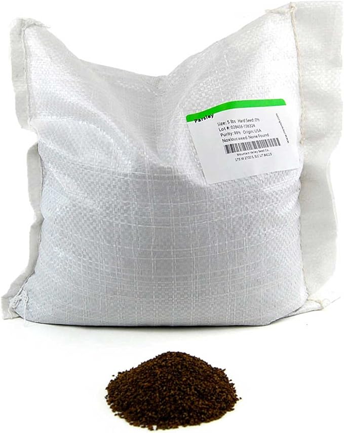Dark Green Italian Flat-Leaf Parsley Seeds: 5 Lb - Bulk, Non-GMO Herb Seeds for Herbal Garden & Microgreens
