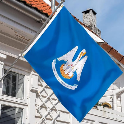 XIFAN Premium Louisiana State Flag 3x5 ft Outdoor, Double Sided Embroidered Pattern, Heavy Duty 210D Nylon LA Flags, the Strongest Longest Lasting for Outside with Sewn Stripes/Brass Grommets