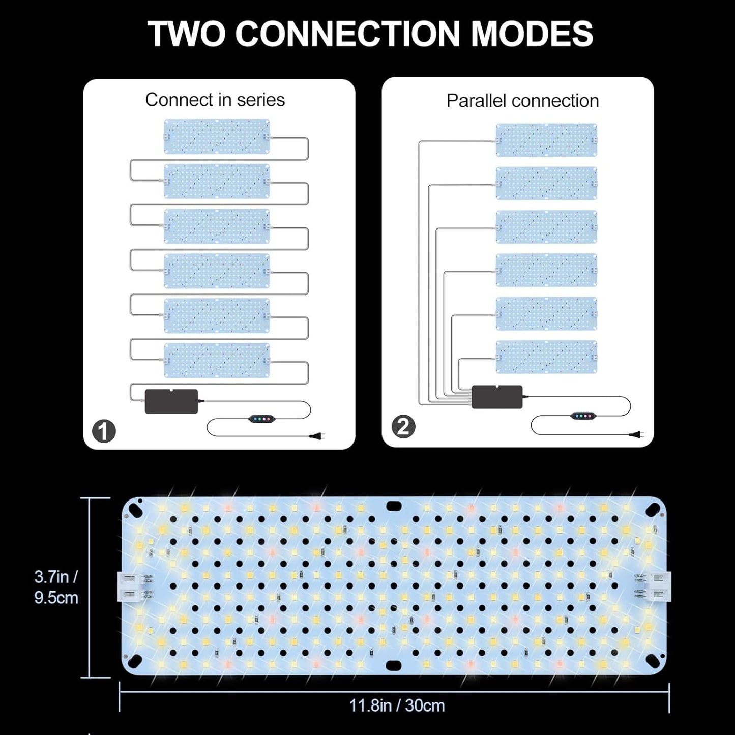 6Pack 2025 Ultra-Thin Panel Grow Lights for Seed Starting, Vegetables, Greenhouse & Under Cabinet & Shelf Plants with Timer 4/8/12H, Free Connect Full Spectrum Indoor LED Plant Growing Lamps