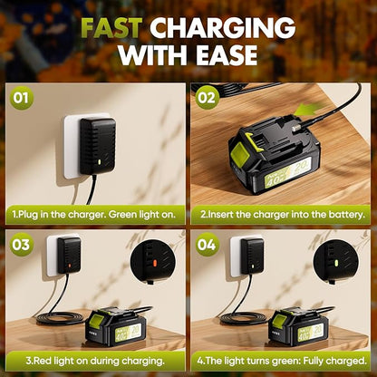 Leaf Blower Cordless - 2025 Update 150000RPM & 3 Speed Levels Electric Leaf Blower with 2 x 4.0Ah Battery and Charger, Extension Tube Blower for Lawn Care, Yard, Garage, Blowing Leaves, Dust or Snow