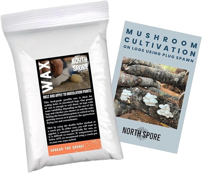 North Spore Log Inoculation Bundle | 100 ct Shiitake, Lions Mane, and Blue Oyster | Wax, Daubers, Drill Bit | Grow Mushrooms on Outdoor Logs | Premium Quality Mushroom Plug Spawn | Handmade in USA