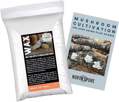 North Spore Log Inoculation Bundle | 100 ct Shiitake, Lions Mane, and Blue Oyster | Wax, Daubers, Drill Bit | Grow Mushrooms on Outdoor Logs | Premium Quality Mushroom Plug Spawn | Handmade in USA