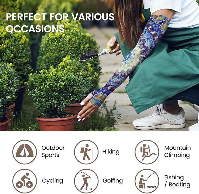 Gardening Sleeves Farm Sun Protection Arm Cooling Sleeves Thorn Proof Garden for Women Men with Thumb Hole