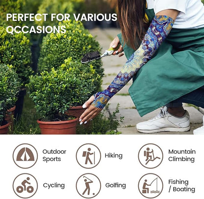 Gardening Sleeves Farm Sun Protection Arm Cooling Sleeves Thorn Proof Garden for Women Men with Thumb Hole